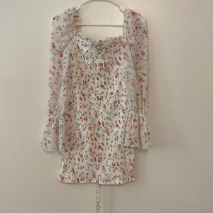 Flowered ruffle dress
